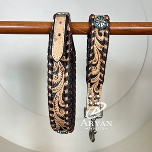 ชุดคอมโบ2ชิ้นสุดหรูสำหรับสุนัขพร้อมปลอกคอและสายจูงสุนัขคุณภาพสูงปรับแต่งได้ - Product Image 1