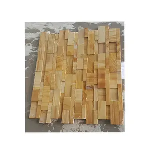 Latest Arrival 3D Designed Farmhouse Exterior Wall Decorating Teakwood Ledger Panel Wall Tiles From Supplier