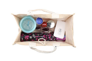 Meilleure vente couleur personnalisée fermeture à glissière taille moyenne Shopper personnalisé imprimé poignée boucle bouton écologique sac à provisions en toile de jute - Product Image 3