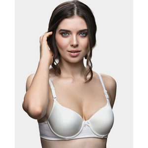Soutien-gorge sans armatures rembourré 210 pour femme, fin, sans armatures, maintien réglable, fermeture avant à crochets, respirant, en dentelle, avec nœud décoratif - Product Image 2