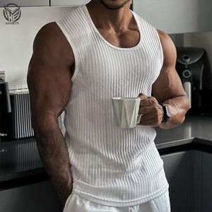 Débardeurs personnalisés 100 % coton sans manches, style vintage, pour hommes, coupe ajustée - Product Image 6