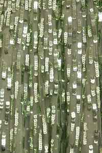 Robe circulaire de couleur vert de mer pour les fêtes de bal Robe longue à paillettes droite avec logo avant - Product Image 3