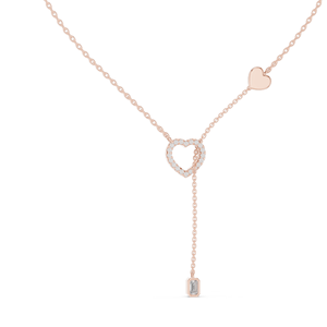 สร้อยคอเพชรทรงหัวใจ 0.3 กะรัต เพชรแล็บ 18KT, 14KT โรสโกลด์, เยลโลว์โกลด์, ไวท์โกลด์ เครื่องประดับหรูหราพร้อมเพชร VVS-VS EF CVD - Product Image 2