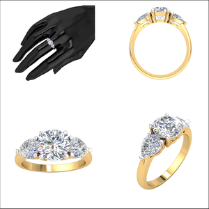 Anillo de diseño clásico de oro de 18 quilates para mujer con 1.52Cts VS Clarity Lab Grown Diamond EF Color Jewelry - Product Image 2