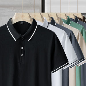NOUVEAU Chemise de golf pour homme à manches courtes, design personnalisé, décontractée, boutonnée, noire, 100% coton toile respirante et à séchage rapide - Product Image 2