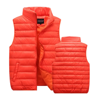 Chaleco Acolchado Grueso para Hombre, Talla Grande, con Logotipo Personalizado, Cuello Redondo, Botones Cubiertos, Bolsillos, Impermeable, Transpirable, Chaqueta de Invierno