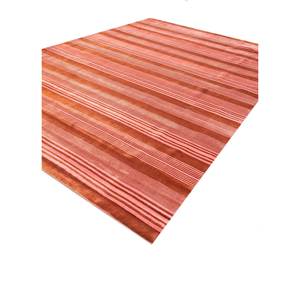 Basis Hand Loom Wool <b>Rugs</b> in Red Orange Striped 3D Rectangle Room <b>Bedside</b> <b>Rug</b> Viscose Material Handmade 3D Pattern for Home Use - Product Image 2