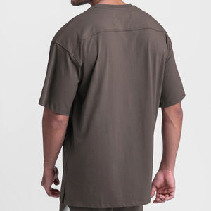 เสื้อยืดโอเวอร์ไซส์ทรงสปอร์ตสำหรับผู้ชาย น้ำหนัก 350 แกรม ผ้าคอตตอน 100% ทรงบ็อกซี่ ไหล่ตก แห้งเร็ว ระบายอากาศดี ขายส่ง - Product Image 6