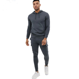 Sweats à capuche et survêtements d'hiver personnalisés pour hommes Jogging uni chaud polaire respirant coton/nylon survêtements Fitness broderie - Product Image 1