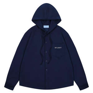 2025 otoño verde oliva Unisex abotonado Sudadera con capucha Retro Streetwear Oversized Fit pareja juvenil Casual Hoodies - Product Image 3