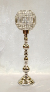 Elegante candelabro de cristal niquelado con impresión personalizada para decoraciones del hogar y bodas - Product Image 4