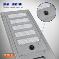 Lampadaire Solaire Tout-en-un 60W 80W 100W, Lampe Solaire LED Intégrée avec Détecteur de Mouvement PIR IP66 pour Route, Jardin et Aménagement Paysager
