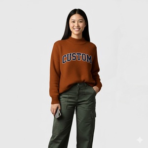 Sweat-shirt oversize à col montant pour femmes, imprimé sur mesure, design 2025, écologique, pour l'hiver et l'automne - Product Image 4