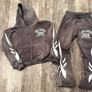 Conception de Logo Personnalisé Soleil Fad Vintage Survêtement en Polaire de Coton Lavé à Capuche Araignée Distressed Streetwear Marque Privée pour l'Hiver - Product Image 5