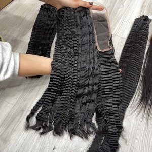Extensions de cheveux humains bouclés et raides Steam Kinky 2026, très demandées, sans perte ni nœuds - Product Image 2