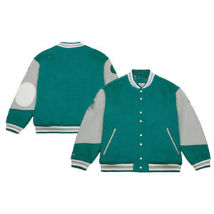 2025 veste universitaire en satin léger pour hommes avec broderie de logo toile Streetwear à pression complète 100% coton Service OEM hiver - Product Image 1