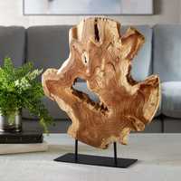 Sculpture Bahati en bois naturel Pièce d'art décorative artisanale