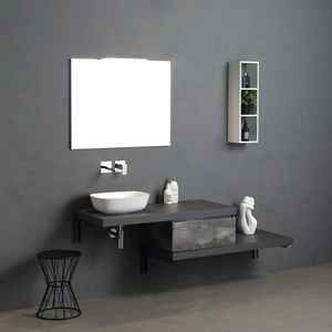 Armoire de salle de bain autoportante en bois blanc Vieste White Forest, 20 cm x 70 cm, avec étagères et unités de rangement - Product Image 4