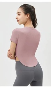 Vente en gros T-shirts décontractés pour femmes Slim Fit T Shirt Femme Haut à manches courtes Summer Ladies Plain Basic T-shirt Cotton T Shirt - Product Image 5