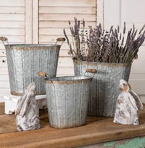 Contenedor de almacenamiento galvanizado estilo cubo Simple Premium organizador multiusos Ideal para suministros de jardín usos y uso al aire libre - Product Image 2