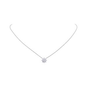 Deslumbrante Collar Elegante con Diamante de Corte Redondo en Forma de Copo de Nieve, 1.03 Ct D VVS, Diamante Cultivado en Laboratorio en Oro Blanco de 18K, para Bodas y Fiestas - Product Image 2