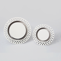 Diffuseur de plafond encastré sans cadre rond en ABS pour systèmes de cloisons sèches, 75mm 110mm 160mm