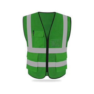 Gilet de sécurité de construction haute visibilité sans fermeture à glissière Gilet réflecteur en polyester pour homme avec logo - Product Image 4