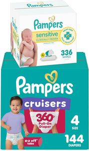 Pañales Pampers Pull On Cruisers 360 °   Pañales Desechables para Bebé Talla 4, Suministro para un Mes (144 Unidades) con Toallitas Húmedas Sensibles a Base de Agua - Product Image 2