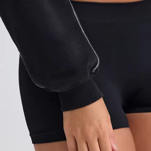 Custom Manufacturing Wholesale Tracksuit New Fashion Gym Shorts With Hoodie <b>Women</b> Gym Crop <b>Top</b> Hoodie and Short Sets 2026 - Product Image 4