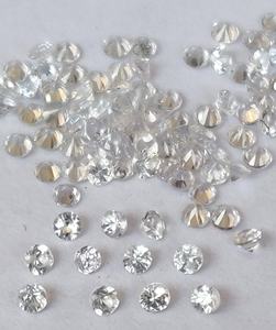 Zafiro blanco calentado solo natural 1mm corte facetado brillante redondo excelente calidad - Product Image 1