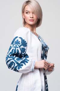 Venta caliente verano elegante alta calidad manga larga cinturones de cintura alta moda bordado trabajo para mujeres vestidos ucranianos - Product Image 3