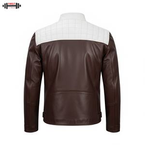 Veste en cuir d'hiver pour homme personnalisée authentique, style bombardier, moto, fermeture éclair, imperméable, coupe-vent, cuir PU de haute qualité - Product Image 2
