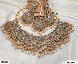 Lujoso juego de collar étnico Kundan con piedras de colores y pendientes Ideal para funciones festivas Fiestas y bodas - Product Image 3