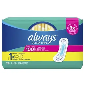 Serviettes hygiéniques originales Always Ultra Night Day Discreet Maxi Overnight Nursing Pads 100% coton naturel ultra fin respirant - Product Image 3