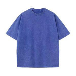 T-shirt à manches courtes Hip Hop personnalisé 100% coton de couleur unie avec 300 grammes brodé poids du tissu pour hommes coupe ample - Product Image 1
