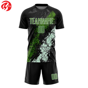 Adults Short Sleeve Soccer Wear Uniform Set Team Training Top & <b>Shirt</b> Automated Cutting Football Jersey - Product Image 3