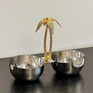 <b>Tree</b> Inspired Decorative Bowl Gold Handle Silver Bowl Perfect for <b>Chocolates</b> Candies Nuts and Seasonal Entertaining From India - Product Image 4