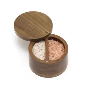 클래식 룩 제품 소금과 후추 용기 상자 주방 나무 향신료 조미료 보관 주최자 상자
