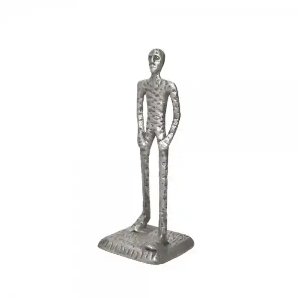 Escultura de mesa de pie superior, gran oferta, estatua de hombre de plata abstracta moderna, escultura artística para decoración Interior del hogar, escritorio de oficina