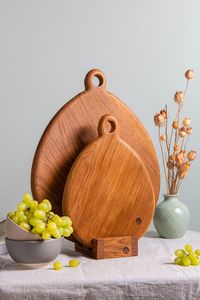 Tabla de cortar de madera de acacia natural hecha a mano más vendida con mango Tabla de cortar de verduras barata para Cocina - Product Image 4