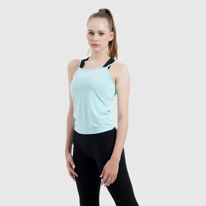 Camiseta sin mangas acanalada ajustada para entrenamiento de gimnasio suave de algodón liso serigrafiado personalizado para mujer al por mayor - Product Image 5