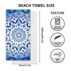 Serviette de bain et de plage de luxe écologique à séchage rapide, dernière collection 2026, motif à carreaux de qualité supérieure, personnalisable pour techniques d'impression OEM ODM - Product Image 2
