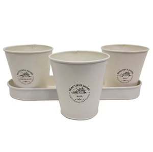 Bandeja ovalada de Metal personalizada hecha a mano para decoración del hogar, 3 macetas pequeñas con serigrafía, maceta para uso en el jardín, macetas y jardineras - Product Image 2