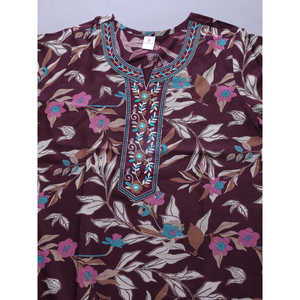 Chemise de nuit Alpine ODM avec poche latérale, fermeture à cordon, logo personnalisé, tissu tissé, toucher doux, encolure brodée à la machine, MOQ 3 pièces - Product Image 4