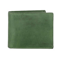 Dompet kulit asli pria, dompet kulit warna polos Slim Logo kustom harga rendah