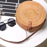 Tas Pantai Rotan Mewah Wanita Grosir, Lapisan Katun, Gaya Vintage, Bahan PC, Rantai Pita, Kancing Rumbai, Dapat Disesuaikan