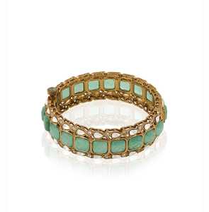 Pulsera tallada Polki con joyería de latón chapado en oro mate para fiestas de boda tamaños 2,2 2,4 2,6 regalos - Product Image 3