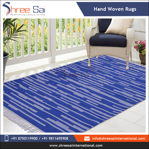 Alfombras de algodón 100% tejidas a mano ecológicas personalizables modernas Diseño Kilim Patrón geométrico Multi colores Uso para todas las estaciones - Product Image 5
