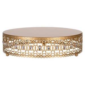 Soporte de pastel de boda redondo ecológico de Metal dorado Apto para lavavajillas para bodas y fiestas de cumpleaños MOQ 10PCs - Product Image 1