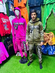 Sweat à capuche personnalisable avec cordon de serrage impression par transfert de chaleur motif uni grande taille perlé teint en polyester/coton pour hommes automne - Product Image 6